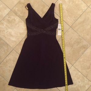 Jessica Howard Royal Purple Beaded Bodice Cocktail Dress 4P NWT